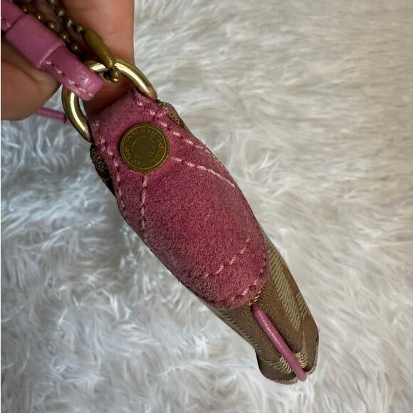 y2k COACH Pink Brown Signature Wristlet - Picture 4 of 9